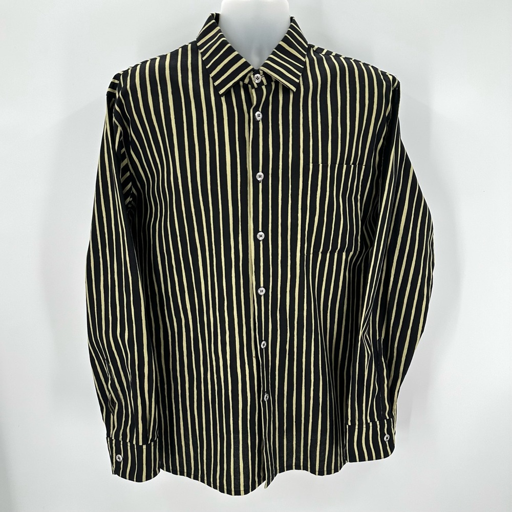 Marimekko Black and Cream Striped Button Down Shirt - Picture 2 of 16
